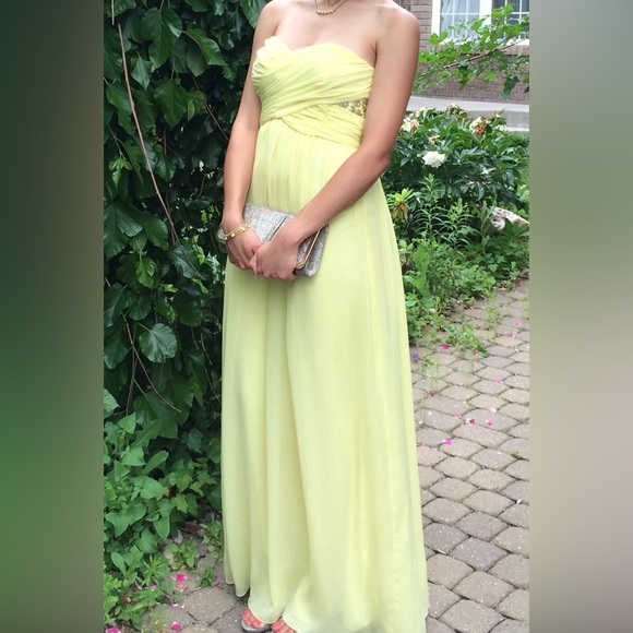 YELLOW PROM DRESS - size 6 - Picture 1 of 8